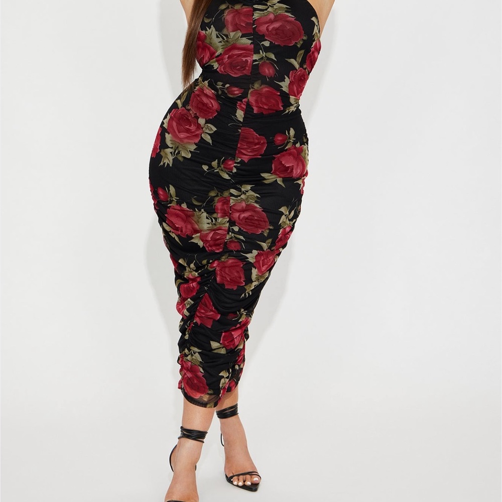 Fashion Nova Rosalina Mesh Midi Dress